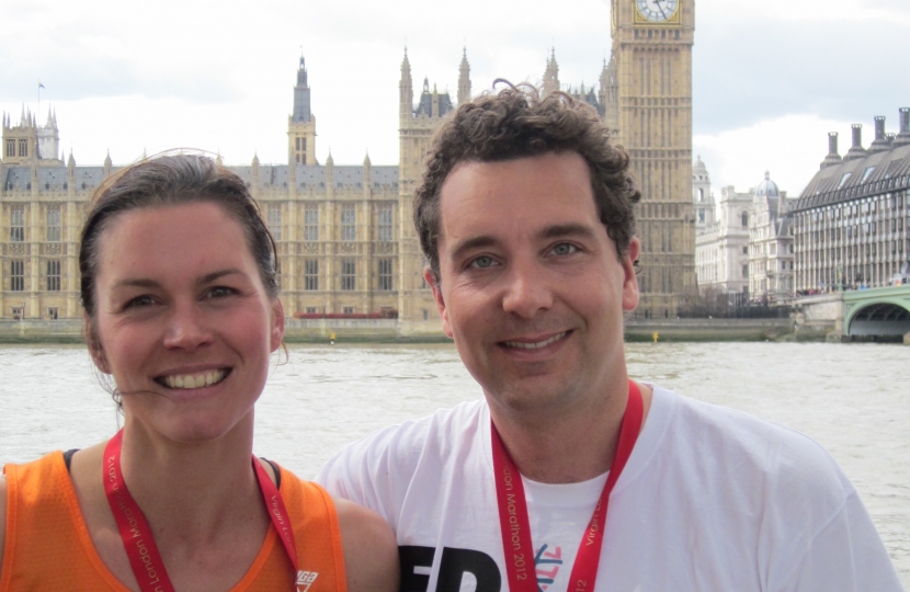 Edward and Julia after the London Marathon