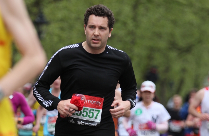 Edward Timpson running the London Marathon