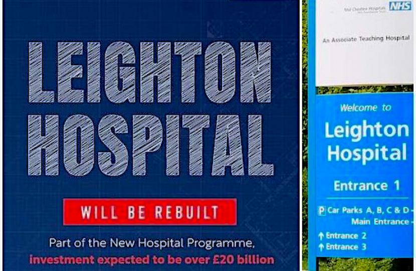 CONSERVATIVES: LEIGHTON HOSPITAL WILL BE REBUILT